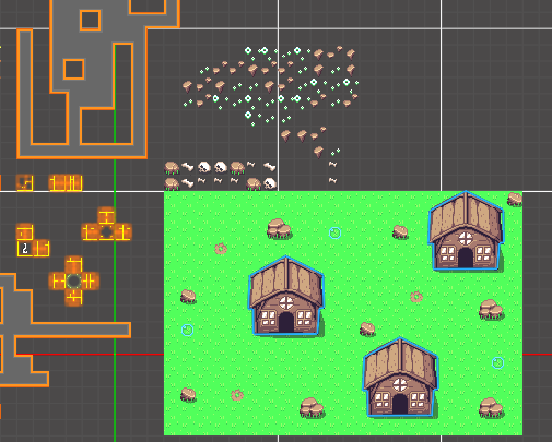 Painting tiles into a tilemap in the scene view.