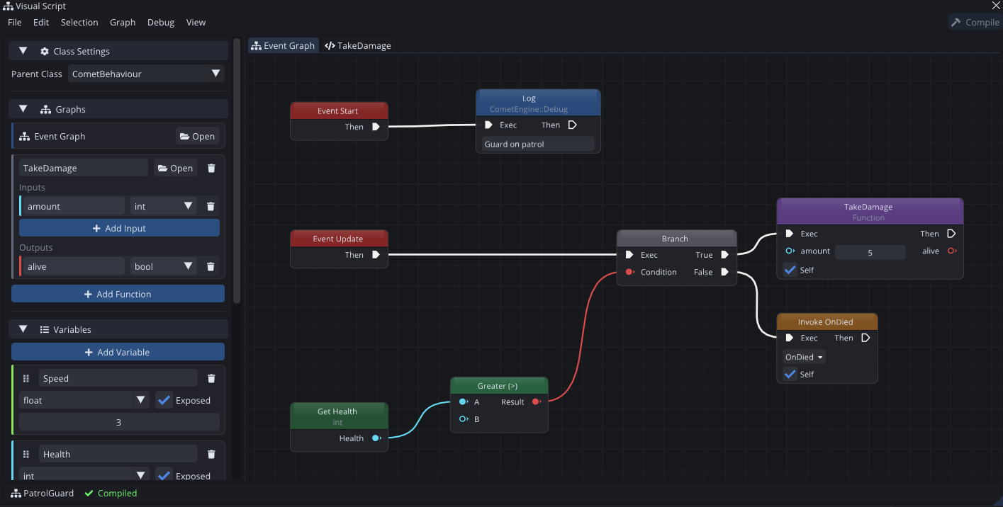 The Visual Script editor